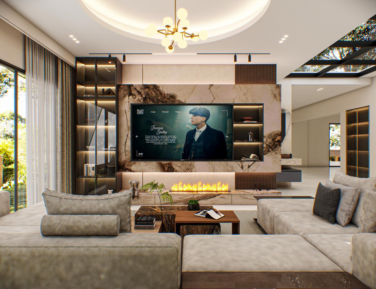 TV Cabinet and Living room interior by Build Studio